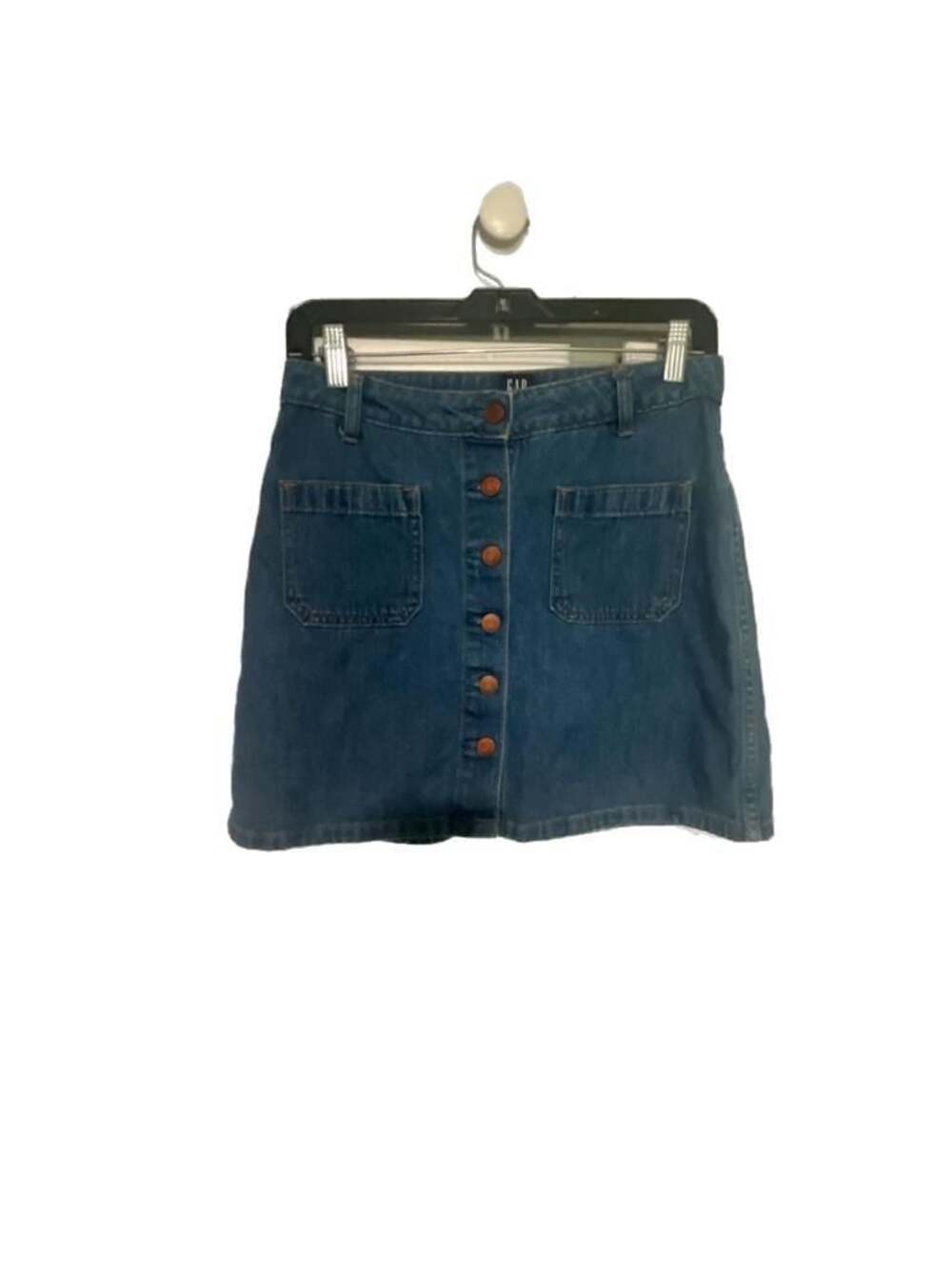 Gap Denim Button-Front Mini Skirt with Front Pockets